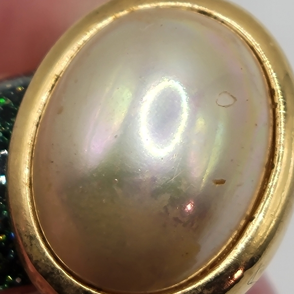 VTG Christian Dior Faux Pearl & Gold Tone Clip-on Earrings | SIGNED - Picture 8 of 9